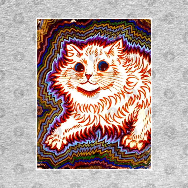 Cat  : A Louis Wain abstract psychedelic Art Print by posterbobs